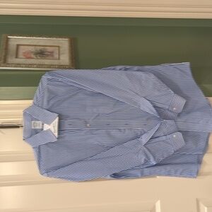 Brooks Brothers Blue and White Striped Dress Shirt